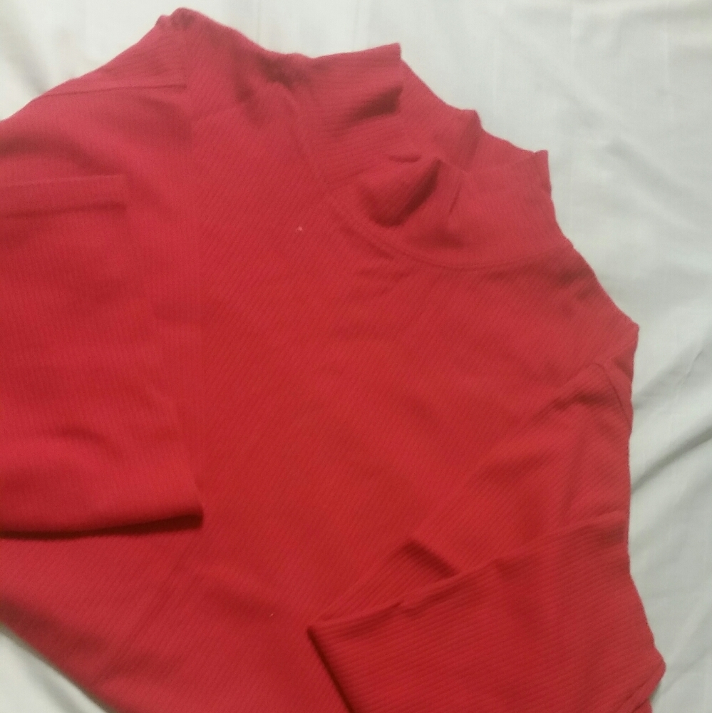 Red Vintage Sweater Faux Turtle Neck